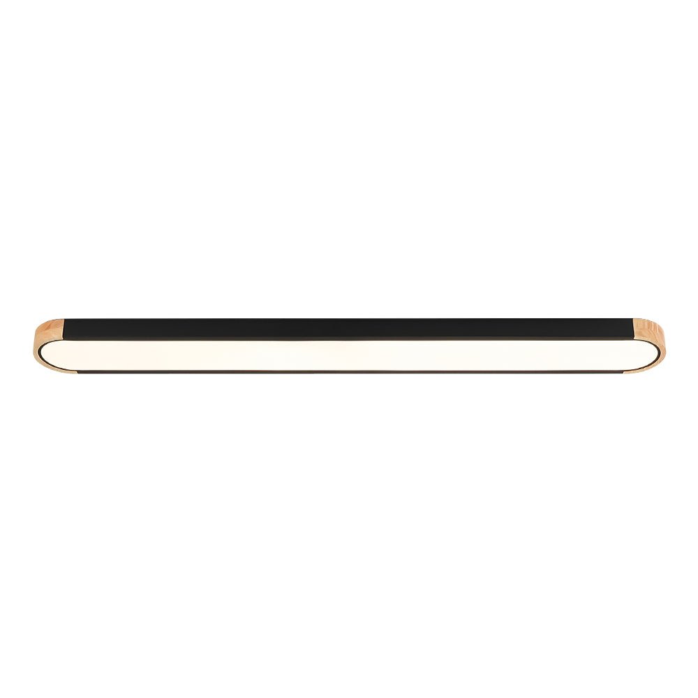 Imogen black 122 cm oval LED ceiling light, on white