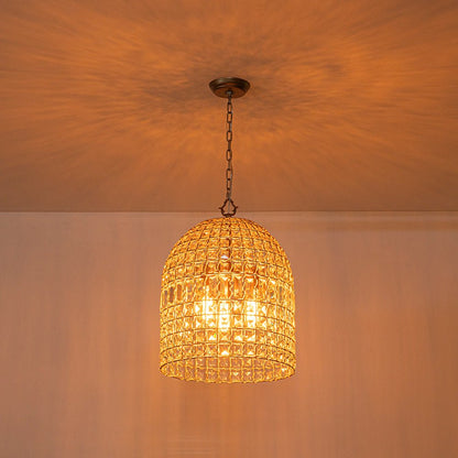 Cordelia birdcage pendant – lit glow, alternate view