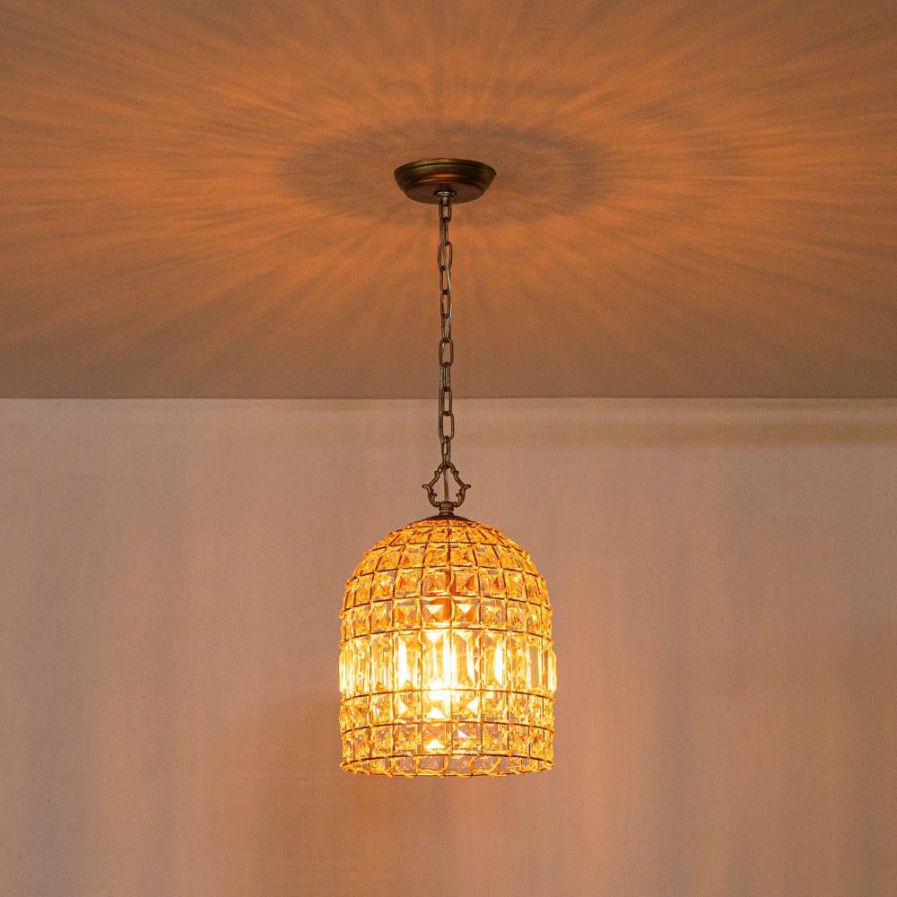 Cordelia birdcage pendant – 3-light, lit